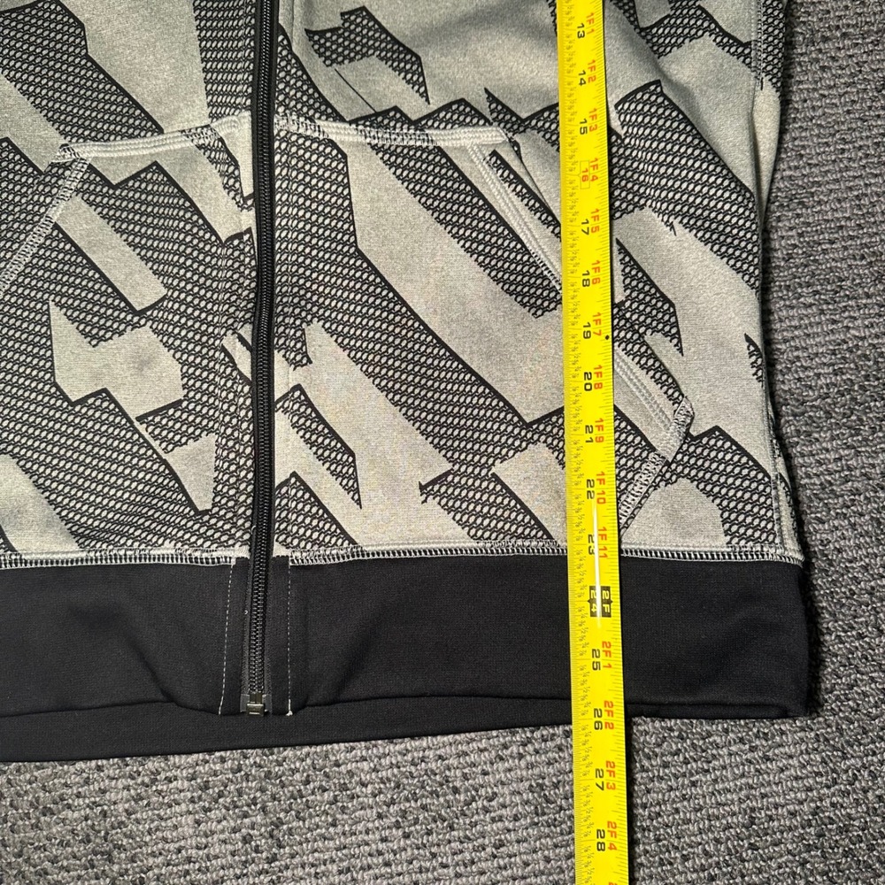 Nike Mens Therma-FIT Full Zip Hoodie Geometric Print Grey Black 575081-063 L - Picture 4 of 7